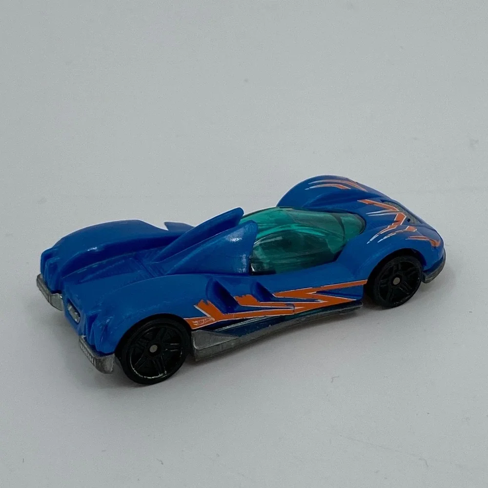 Hot Wheels Teegray Blue Orange Flame Graphics Diecast Car 2009 Mattel 1:64‎